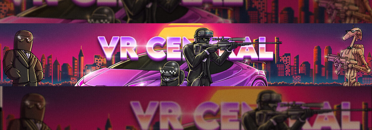 VR Central neon hero banner